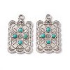 Synthetic Turquoise Pendants PALLOY-D013-08AS-1
