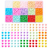 2400Pcs 15 Colors Opaque Baking Paint Glass Beads DGLA-TA0001-25-1