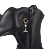 Paua Shell & 202 Stainless Steel Huggie Hoop Earrings EJEW-JE06964-01-4