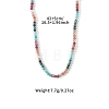 Bohemian Style Natural African Turquoise(Jasper) & Rhodonite & Red Aventurine & Aquamarine Faceted Round Beaded Necklaces for Women EF1114-4