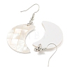 Rack Plating Brass Natural White Shell Dangle Earrings EJEW-N055-52D-2