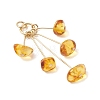 Natural Amber Chip Dangling Pendants PALLOY-JF05183-3