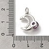 Moon Rack Plating Brass Micro Pave Cubic Zirconia Pendant KK-H485-33P-02-3