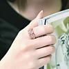 Exquisite Brass Czech Rhinestone Finger Rings for Women RJEW-BB02138-7-5