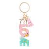 Alloy & Resin Tassel Keychainss AJEW-TADJ0001-20G-11-1