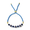 3Pcs 3 Styles 6mm Round Dyed Natural Lapis Lazuli & Yellow Jade & Black Onyx Bead Slider Bracelet Sets BJEW-MZ00062-3