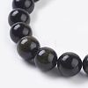 Natural Golden Sheen Obsidian Beads Strands L-G-C076-8mm-5-3