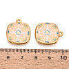 Printed Style 304 Stainless Steel Square Pendants STAS-T071-25E-G-3