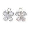 Rack Plating Brass Pave Clear Cubic Zirconia Butterfly Charms KK-Z026-03P-1