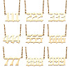 Kissitty 9Pcs 9 Style Angel Number Necklace NJEW-KS0001-05-7