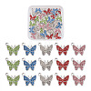 30Pcs 5 Colors Zinc Alloy Butterfly Jewelry Charms FIND-TA0001-61-8
