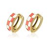 Tartan Design Alloy Enamel Hoop Earrings FS-WG3E240-08-1