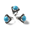 Synthetic Turquoise Adjustable Rings G-P560-03AS-11-4