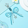 Alloy Glass Chip Pendant Decoration HJEW-FZ00040-4