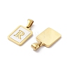 Ion Plating(IP) 304 Stainless Steel Pave Shell Pendants STAS-G327-01G-R-2