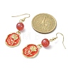 Valentine's Day Alloy Enamel Dangle Earrings with Brass Pins EJEW-JE05331-5