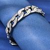 201 Stainless Steel Cuban Link Chains Bracelets for Women Men STAS-T077-19A-01P-2