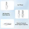 6Pcs 304 Stainless Steel Glue-on Flat Pad Pendant Bails STAS-BBC0010-77-7