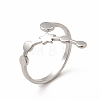 Non-Tarnish 304 Stainless Steel Morning Star Open Cuff Ring for Women X-RJEW-B027-12P-3