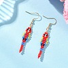 Bird Glass Seed Beaded Dangle Earrings EJEW-MZ00690-1