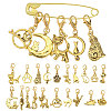 12Pcs 4 Styles Alloy Pendant Locking Stitch Markers HJEW-PH02471-8