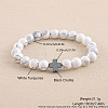 Synthetic Howlite Round Beaded Stretch Bracelets for Men Women OI3299-2-1