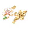 Brass Micro Pave Clear Cubic Zirconia Pendants KK-A304-14G-3