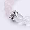 Natural Rose Quartz & Quartz Crystal Stretch Bracelets BJEW-JB03510-02-2