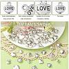 100Pcs 10 Styles Heart Tibetan Style Alloy Charm Pendants TIBEP-CJ0002-69-3