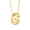 Brass Micro Pave Clear Cubic Zirconia Initial Pendant Necklaces FS-WGF17D9-12-1