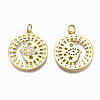 Brass Micro Pave Clear Cubic Zirconia Pendants ZIRC-N039-130-NF-2
