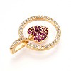 Brass Micro Pave Cubic Zirconia Pendants KK-N261-23B-G-2