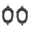 Zinc Alloy Link Cabochon Settings X-PALLOY-WH0001-35R-2