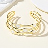 Brass Enamel Multi-strand Cuff Bangles for Women BJEW-A173-01G-02-1