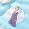 Angel Wood & Cotton Threads Pendant Decoration HJEW-JM02406-03-2