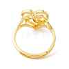 Real 18K Gold Plated Brass Alphabet Adjustable Rings RJEW-M139-18F-3