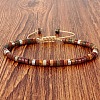 Natural Picasso Jasper/Polychrome Jasper Heishi Beads Adjustable Braided Bracelets for Men Women BX7041-2-1