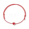 Alloy Enamel Heart Braided Bead Bracelet BJEW-JB09740-01-1