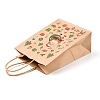 Christmas Theme Printed Kraft Paper Bags with Handles ABAG-M008-08G-2