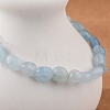 Natural Aquamarine Bead Stretch Bracelets BJEW-K213-54-2