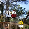 Cute Owl Stained Acrylic Art Window Planel STGL-PW0001-36C-1