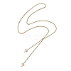 Adjustable Alloy Heart Pendant 304 Stainless Steel Box Chain Lariat Necklaces for Women NJEW-JN05902-01-4