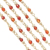 Natural Agate Beaded Round Link Chains AJEW-JB01533-03-2