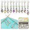 10Pcs 10 Styles Number 1~10 Acrylic Pendant Stitch Markers HJEW-AB00746-02-1