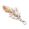 4Pcs 4 Styles Acrylic Starfish Conch Shell & Glass Pearl Pendant Decoration HJEW-JM03877-5