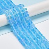 Frosted Transparent Glass Beads Strands FGLA-M002-01B-2