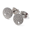 Non-Tarnish 201 Stainless Steel Flat Round Stud Earring Findings STAS-K259-18B-P-1