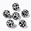 Printed Natural Wooden Beads X-WOOD-R270-07A-1