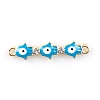 Alloy Evil Eye Enamel Connector Charms X1-FIND-TAC0016-24E-1