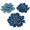 3Pcs 3 Styles Peony Pattern Polyester Fabrics Computerized Embroidery Cloth Sew on Patches PATC-BC0001-04-1